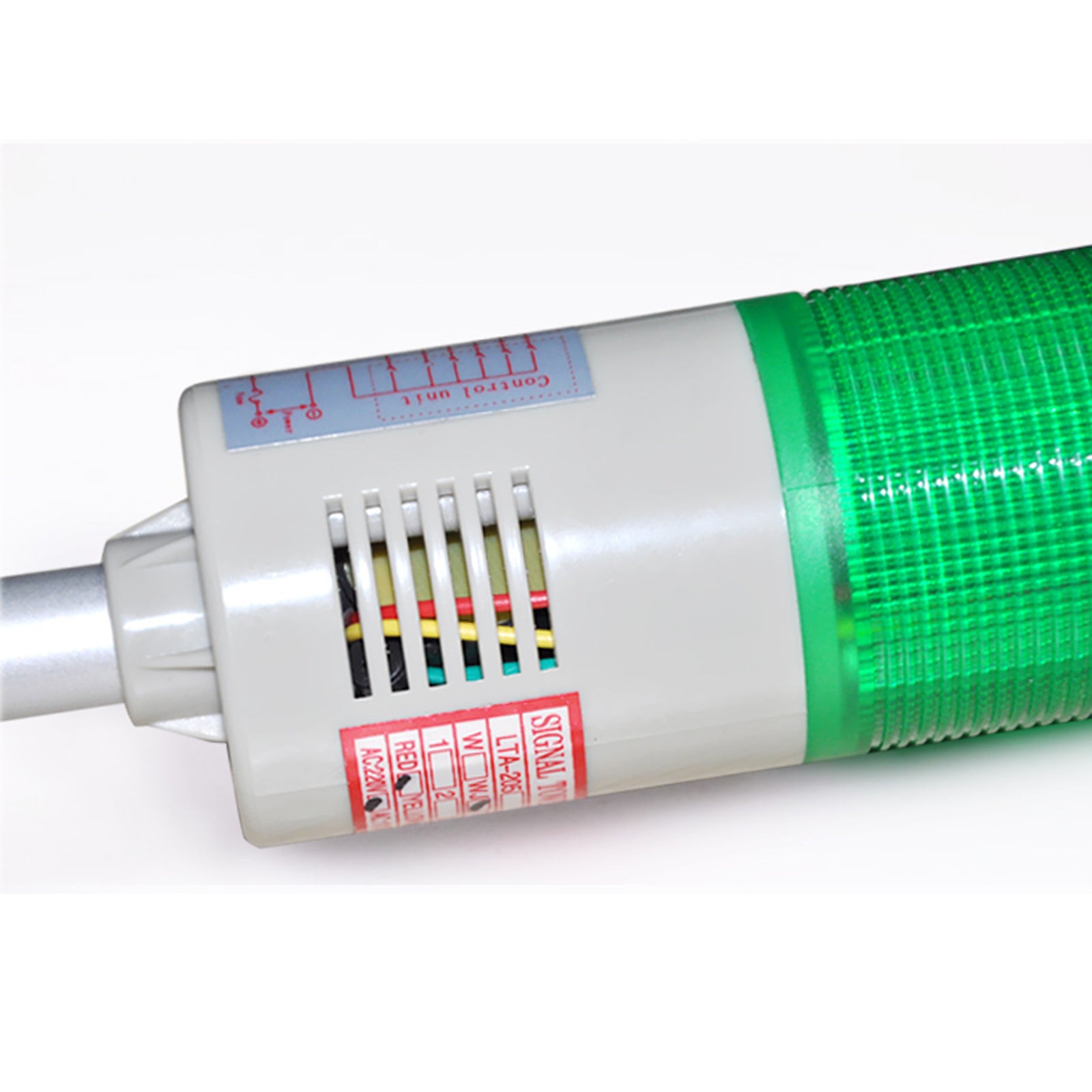 YASONG LTA-205T/W(J) Stack Tower Light, 1-5 Layers, IP44, 90dB/No Sound, Steady/Strobe, Round Base