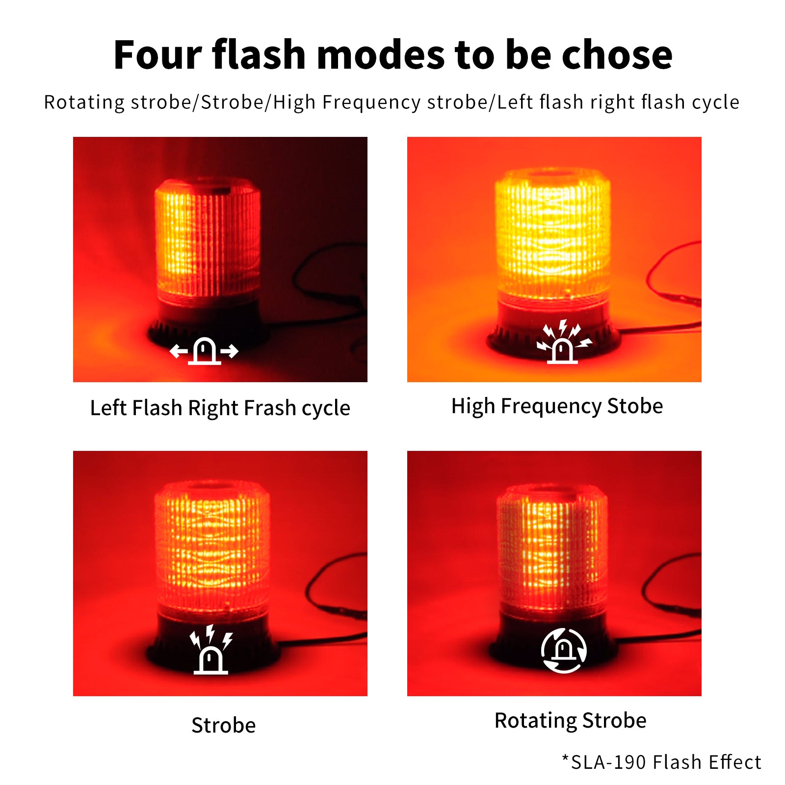 YASONG SLA-190 120dB LED Beacon Siren Light, 9 Tones, 4 Flash Modes, AC100-240V, Remote Control