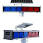 YASONG Outdoor Solar Red and Blue Double-sided LED Strobe Siren Light IP65 Beacon Warning Light with No Sound and Photoelectric Switch
