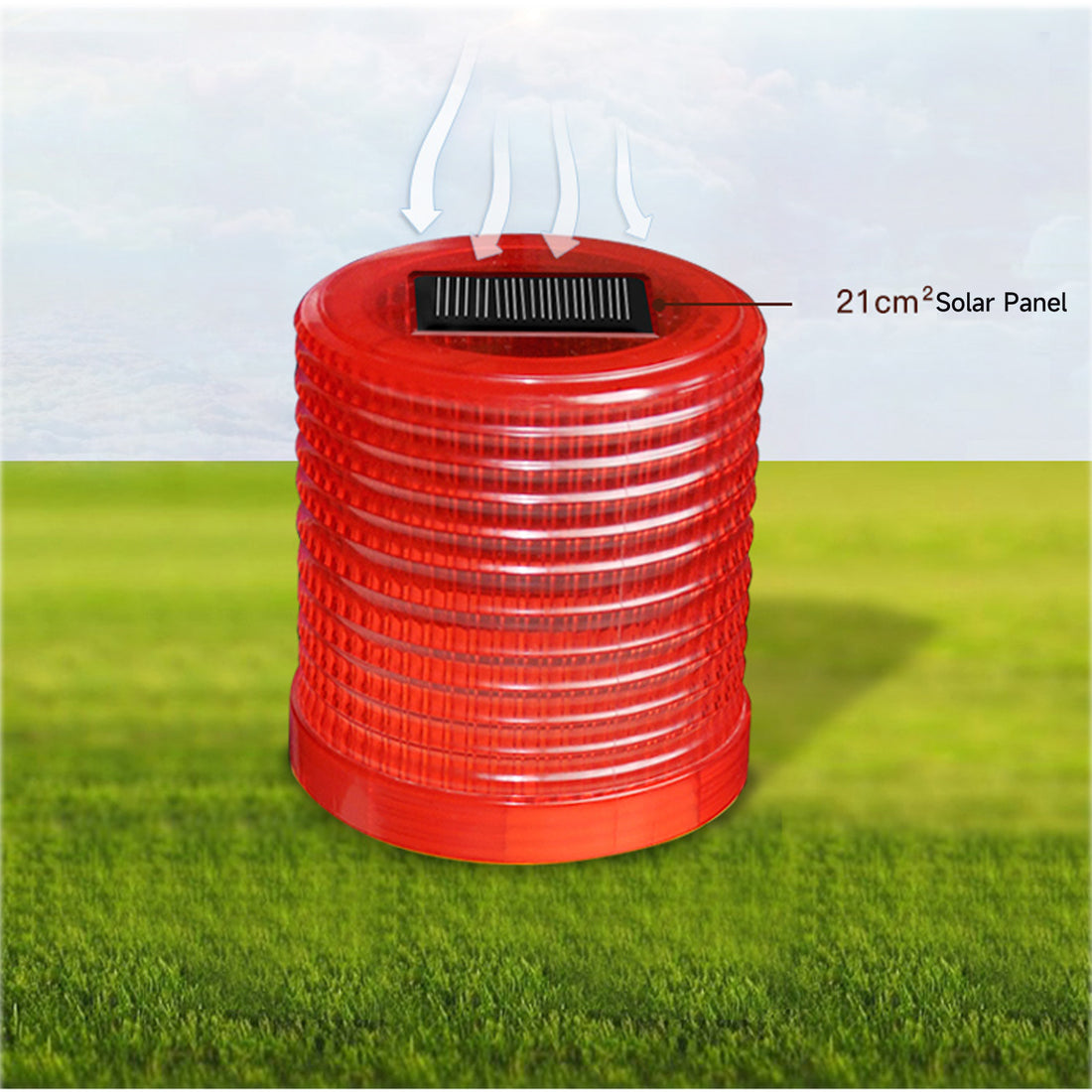 YASONG SL-5080 Solar Industrial LED Warning Light, IP44 Strobe Beacon, 6 LEDs, 72H Work Time