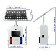YASONG SLA-TYN01 120dB Solar Motion Sensor Industrial Alarm Siren, Red Blue Strobe, IP65, 17 Tones