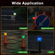 YASONG Solar 360° LED Industrial Strobe Warning Light, IP54 Outdoor Beacon, 6 LEDs, Auto Night Flashing