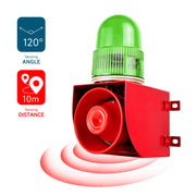 YASONG SLA-01W 120dB Motion Sensor Alarm Siren, 25W, 9 Tones, IP65, 1–10m Detection, LED Strobe