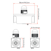Sirène d'alarme industrielle à double avertisseur sonore étanche 130 dB Sirène d'urgence puissante avec gyrophare, port USB pour usine, entrepôt, maison, entreprise SLA-JB210