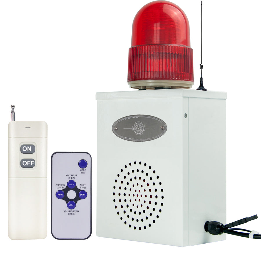 YASONG SLA-B02Y-500M 120dB Wireless Remote Siren, 500m Range, 25W, 12 Tones, IP54, USB Audio, LED Strobe