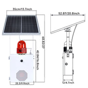 YASONG Alarme solaire à détecteur de mouvement Sirène étanche pour l'extérieur avec lumière stroboscopique, sirène 120 dB SLA-118VS-II