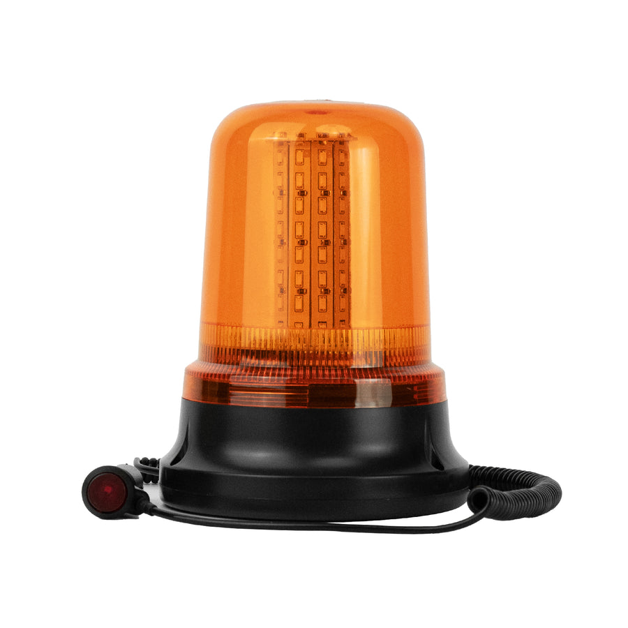YASONG Amber 80 LED Magnetic Beacon Strobe Light, DC12V-24V, 40W, 2 Flash Modes, Cigarette Plug