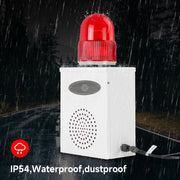 YASONG SLA-B02K 120dB Discrete Signal Alarm Siren, 25W, 12 Tones, IP65, USB Upload, LED Strobe