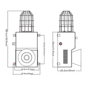 YASONG SLA-900MX 130dB RS-485 Modbus Alarm Siren, 150W, 12 Tones, IP65, USB Upload, LED Strobe