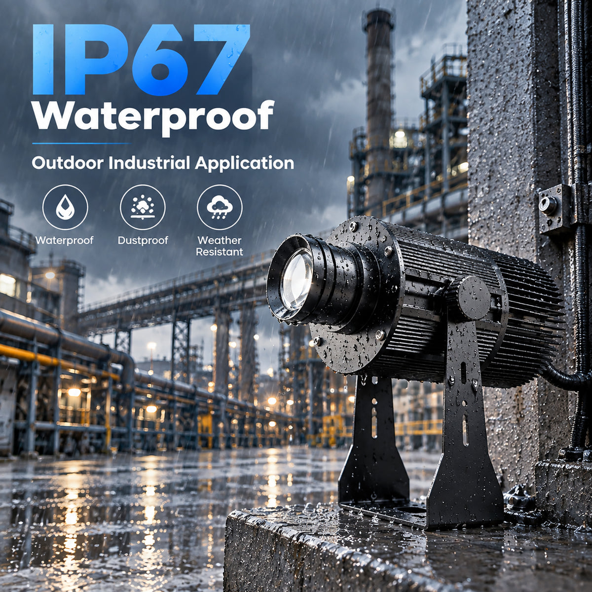 YASONG SLA‑TY55‑1M Industrial Safety Projector Light | 55W Forklift Warning Projection Lamp IP67 Waterproof for Factory Warehouse