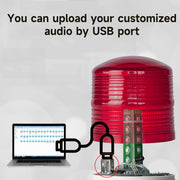 YASONG SLA-800B 120dB Portable Rechargeable Alarm Siren, 12 Tones, IP65, 2600mAh Battery, LED Strobe