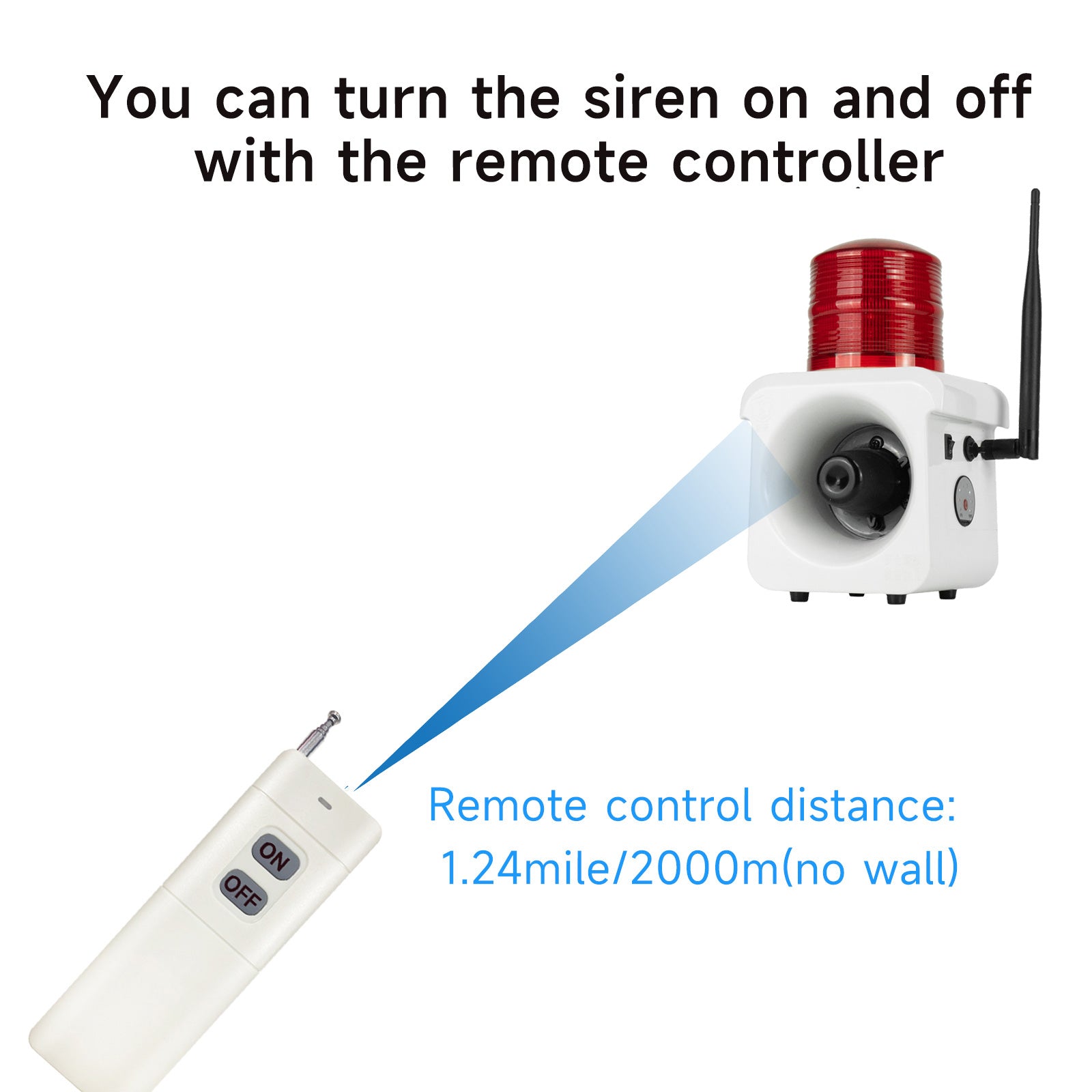 YASONG SLA-800BY Portable Remote Control Industrial Alarm Siren can turn on or off by remote controller