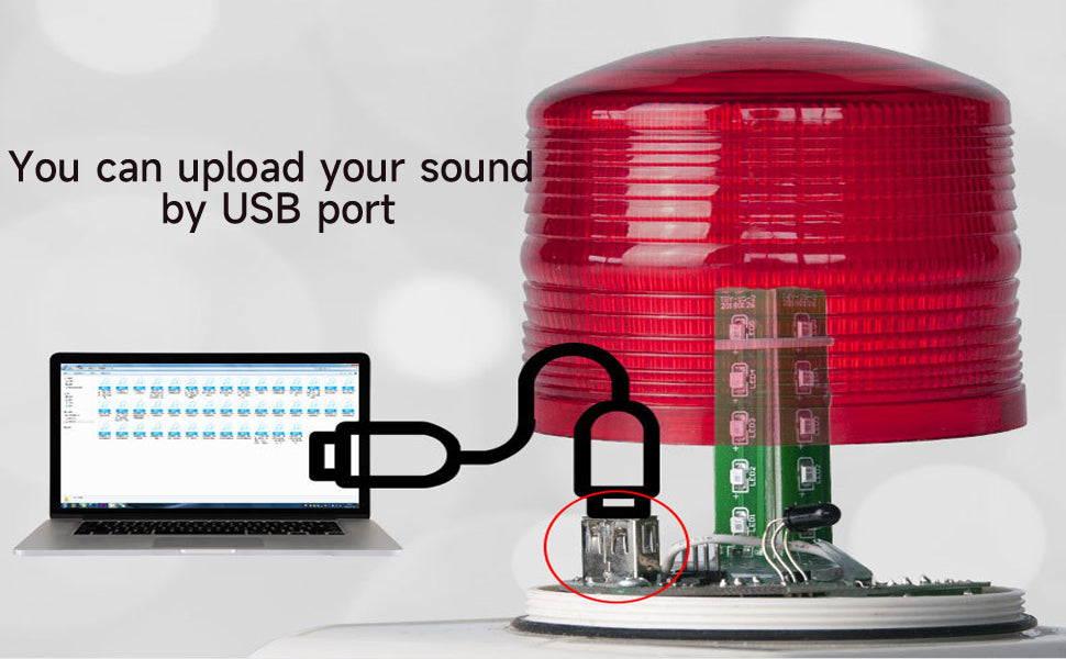 YASONG SLA-800BY Portable Remote Control Industrial Alarm Siren upload sound by usb port