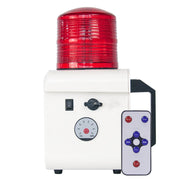 YASONG Alarme portable avec détecteur de mouvement, rechargeable, étanche, 120 dB, 12 tonalités réglables, détecteur de mouvement, sirènes stroboscopiques LED pour maison, ferme, atelier, AC100-240V SLA-800BW