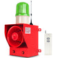 YASONG 2000m Remote Control Alarm Siren 130dB Horn Outdoor  Emergency Industrial Security Sirens with Strobe Light Tone Volume Adjustable SLA-05BY