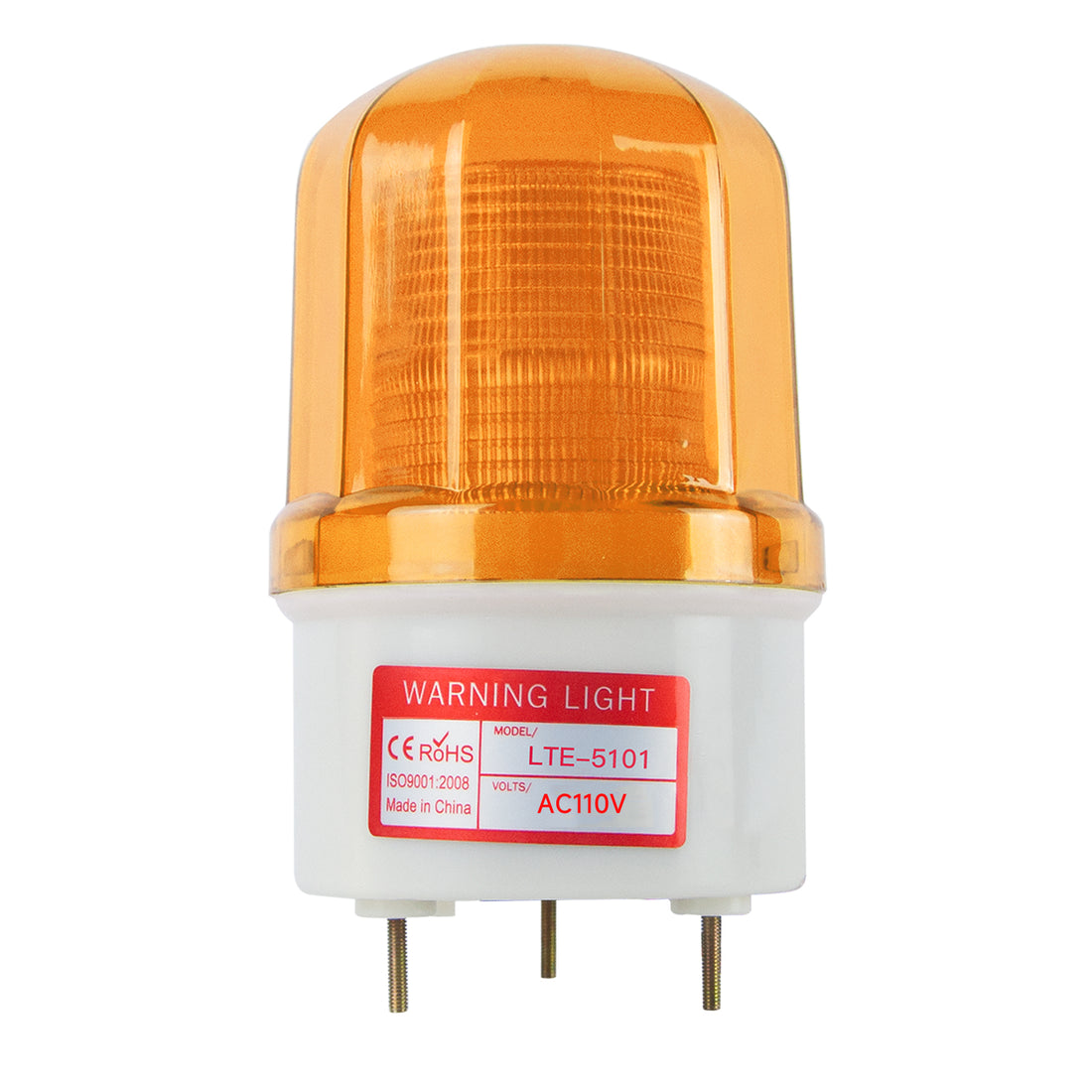 YASONG LTE-5101J LED Beacon Warning Light, 90dB Buzzer, IP44, Bolt Base, Red/Yellow/Blue, Wired Use