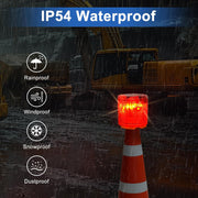 YASONG Solar 360° LED Industrial Strobe Warning Light, IP54 Outdoor Beacon, 6 LEDs, Auto Night Flashing