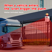 YASONG Alarma de sirena con detección de movimiento 120dB Cuerno fuerte impermeable Volumen ajustable 25W Sistema de seguridad de alarma para fábrica, almacén y muelle SLA-B02W