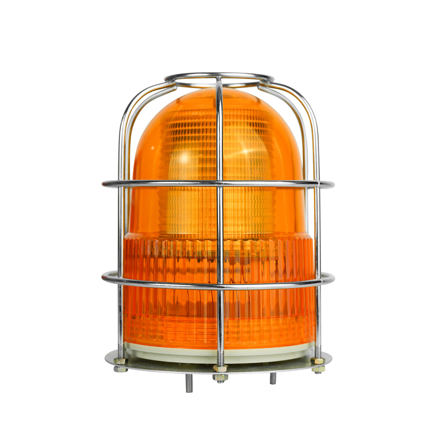 YASONG SLA-1123S Industrial LED Strobe Warning Light, IP44, Protective Net, No Sound, Bolt Base