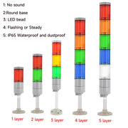 YASONG LTA-052W/T(J) LED Stack Tower Light, 1-5 Layers, IP65, 4 Base Types, Strobe/Steady, Sound Optional