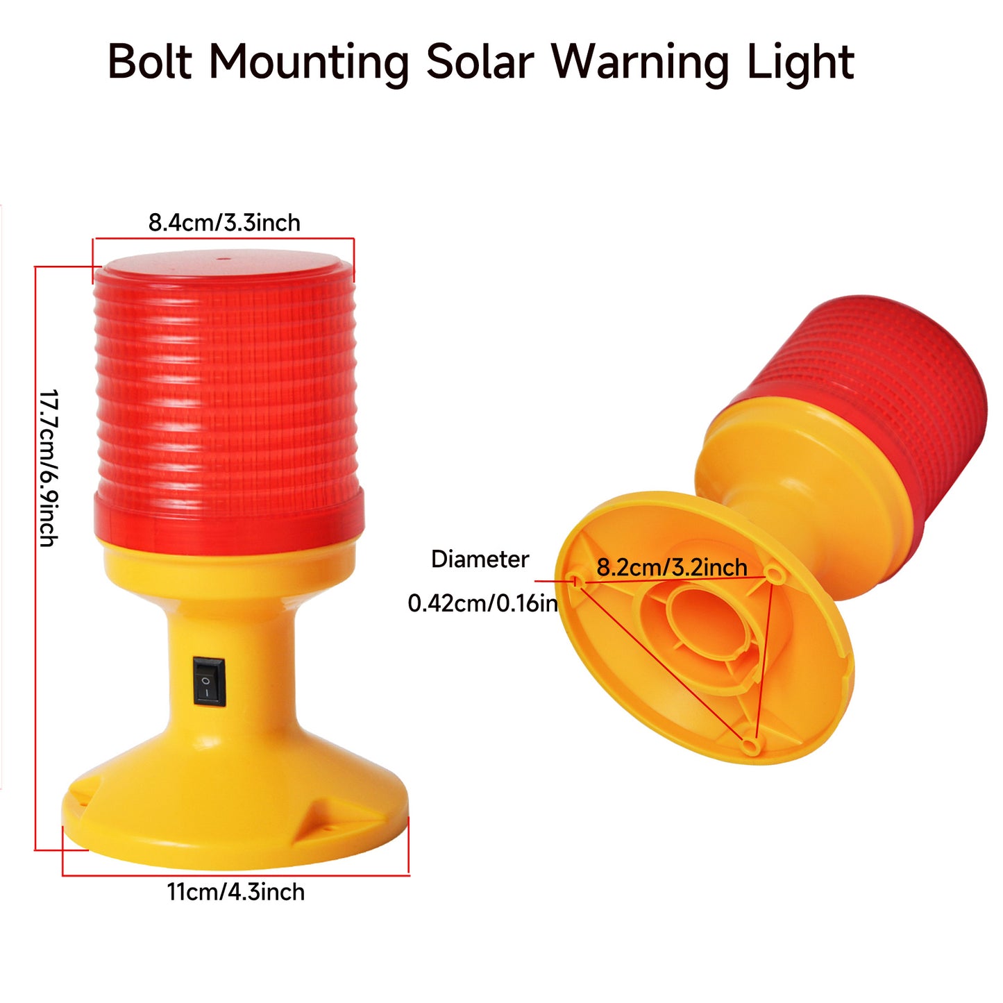 SL-5080 Solar Warning Lights Outdoor Waterproof LED Strobe flashing Beacon lights for Road Construction, Ships, Factories