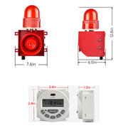 YASONG SLA-01H1 120dB Timer Alarm Siren, 25W, 12 Tones, IP65, USB Upload, LED Strobe, Wall Mount