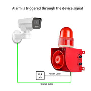YASONG SLA-01HK 120dB Signal Triggered Alarm Siren, 25W, IP65, Dry/Wet Contact, USB Upload, LED Strobe