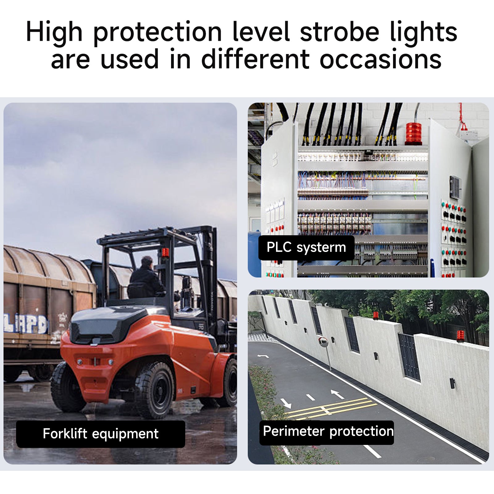 YASONG IP66 Impermeable Luz estroboscópica Roja Resistente a Golpes Súper Brillante 36 LED Industrial Advertencia Luz Intermitente con Zumbador o Sin Sonido