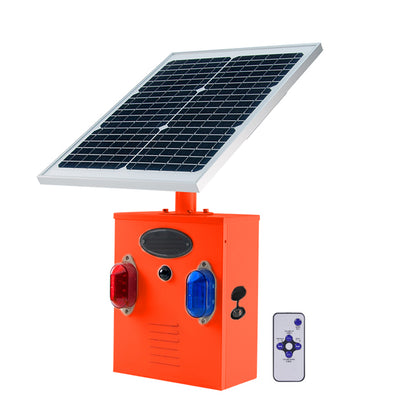 YASONG 120dB Solar Motion Sensor Alarm - 20W Panel, 10000mAh Battery, Dual PIR & Microwave Detection, Red & Blue Strobe Siren for Farm & Factory Security (OEM Supported) SLA-TYN02