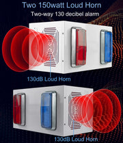 YASONG SLA-O71S 130dB 350W Dual Horn Alarm Siren, 300m Range, Adjustable Tones, IP65, USB Upload, LED Strobe