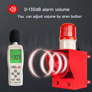 YASONG SLA-05BY-P 130dB Wireless Outdoor Alarm Siren, 1.24 Mile Remote, 5Ah Backup Battery, USB Custom Voice, IP65