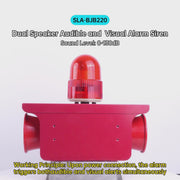 Sirène d'alarme industrielle à double avertisseur sonore étanche 130 dB Sirène d'urgence puissante avec gyrophare, port USB pour usine, entrepôt, maison, entreprise SLA-JB210
