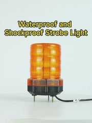 YASONG IP66 Impermeable Ámbar Luz Estroboscópica de Sirena a Prueba de Golpes Superbrillante 36 LED Luz de Baliza Intermitente Industrial de Advertencia con Zumbador o Sin Sonido