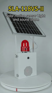 YASONG Alarme solaire à détecteur de mouvement Sirène étanche pour l'extérieur avec lumière stroboscopique, sirène 120 dB SLA-118VS-II