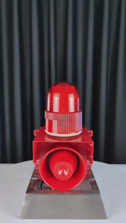 YASONG Sirena de alarma, tono y volumen ajustables, bocina fuerte de 120 dB, sirena de seguridad exterior de 25 W con luz estroboscópica LED para puerto, muelle y embalse SLA -01T