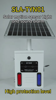 YASONG SLA-TYN01 120dB Solar Motion Sensor Industrial Alarm Siren, Red Blue Strobe, IP65, 17 Tones