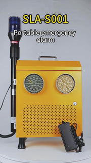 YASONG Feu de travail d'urgence portatif pour la maintenance routière, alarme et sirène - Haut-parleur 130 dB, stroboscope rouge et bleu, batterie 20 Ah - SLA-S001