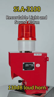 YASONG SLA-3100 130dB Recordable Industrial Alarm Siren, 30W, Microphone Speech Mode, IP65, LED Strobe