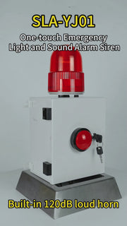 YASONG SLA-YJ01 120dB Emergency Alarm Siren with Plug, 6 Tones, IP54, LED Strobe, Wall Mount