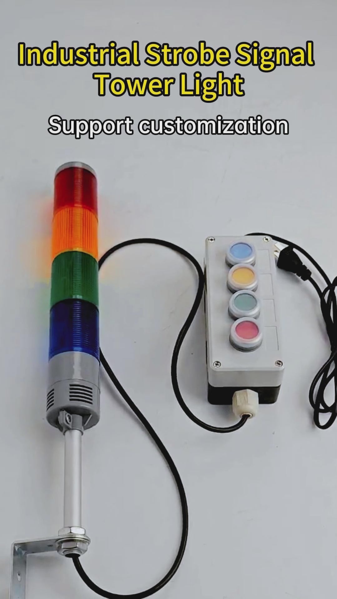 YSONG 4 Stack Super Bright LED Industrial Signal Tower Light Andon