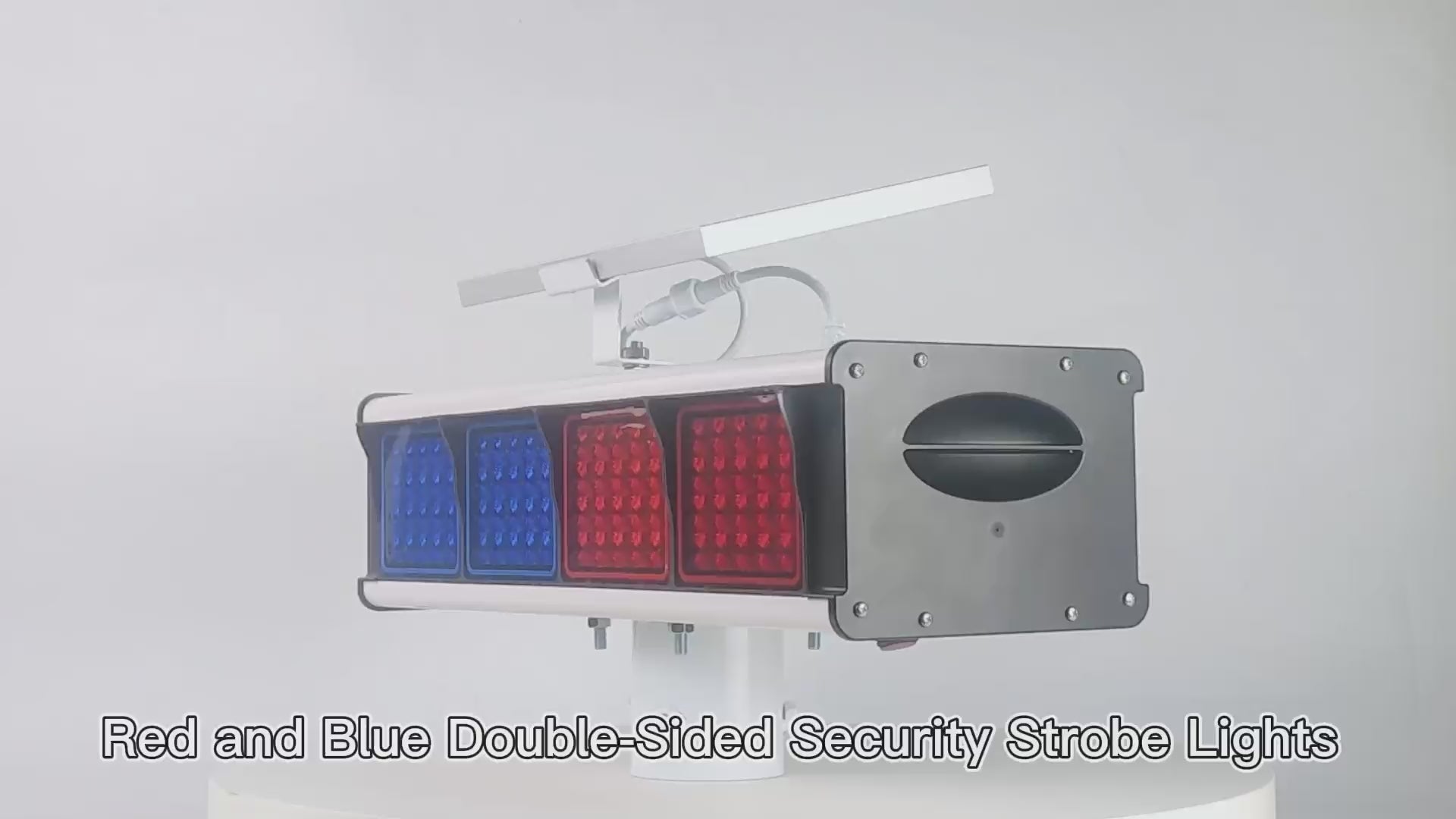 YASONG Solar Strobe Alarm Light Red and Blue Double sided Security