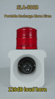 YASONG SLA-800B 120dB Portable Rechargeable Alarm Siren, 12 Tones, IP65, 2600mAh Battery, LED Strobe