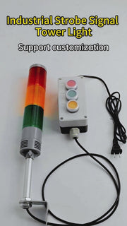 YASONG 3 Torres de Señalización LED Industriales Súper Brillantes, Luces de Andon con Sonido o Sin Sonido, Luz Intermitente o Fija, Interruptor Autobloqueante para Fábricas