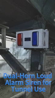 YASONG SLA-O71S 130dB 350W Dual Horn Alarm Siren, 300m Range, Adjustable Tones, IP65, USB Upload, LED Strobe