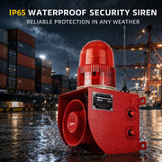 YASONG SLA-01HY-P 120dB Long-Range Wireless Alarm Siren, 500m/2000m Remote, USB Voice Update, 2.6Ah Battery