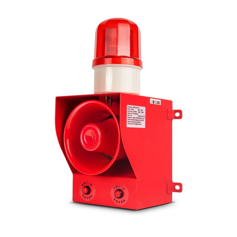 YASONG SLA-05B 130dB High Power Industrial Alarm Siren, 45W, Multi-Tone, IP65, LED Strobe, USB Upload