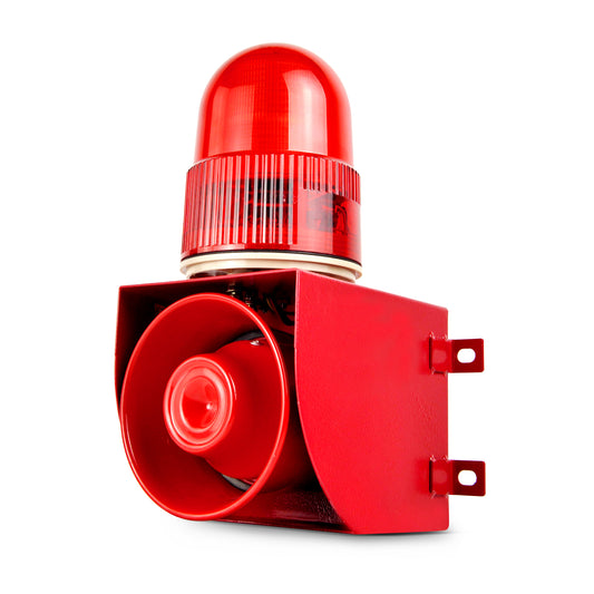 YASONG SLA-01 Industrial Alarm Siren Waterproof 120dB Horn Siren Speaker with  LED Strobe Light  25W Alarm System for Factories, Docks, Shipyards and Warehouses