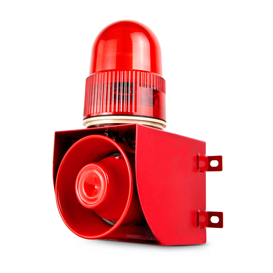 YASONG SLA-01 120dB Power-On Industrial Alarm Siren, 25W, LED Strobe, IP65, AC/DC Voltage Options