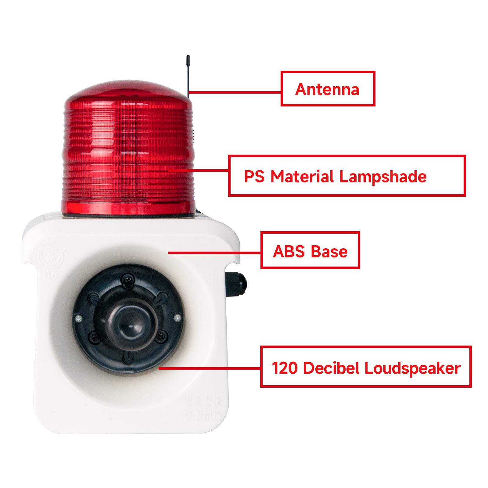 Sirena de alarma inalámbrica con control remoto YASONG (2000m/500m), luz estroboscópica LED de advertencia, bocina de 120dB, potencia de 15W para prevención de pérdidas, almacén, fábrica SLA-800Y
