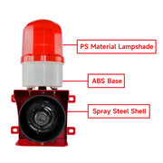 YASONG SLA-BJ02 110dB Power-On Industrial Alarm Siren, 23W, IP65, LED Strobe, AC/DC Voltage Options